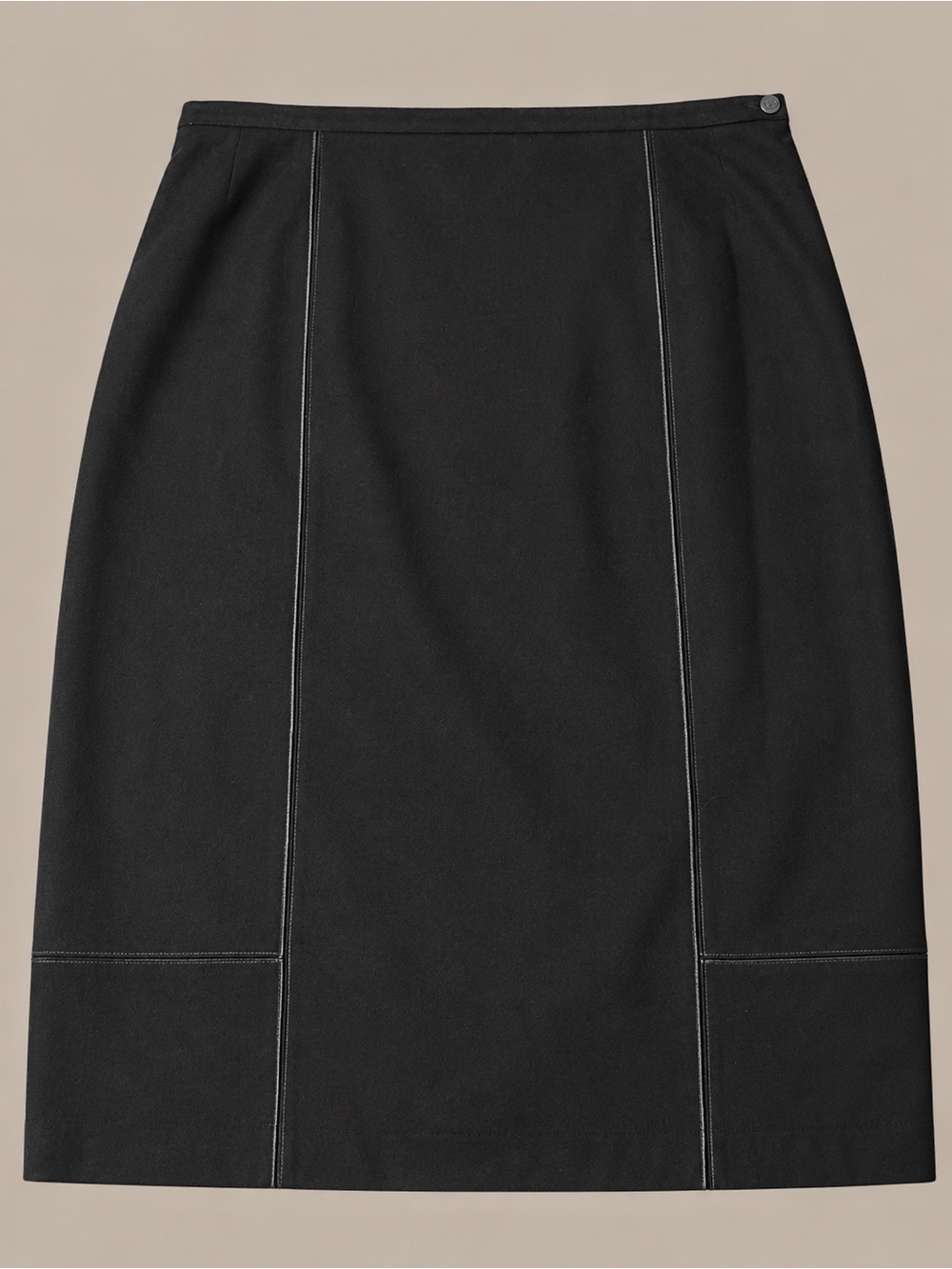 Harve Benard Black Pencil Skirt with Contrast Topstitching